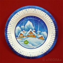 Бумажная тарелка 180 мм "Зимняя сказка"