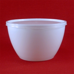 Белая банка плошка для супа 500 мл с прозрачной крышкой (комплект)